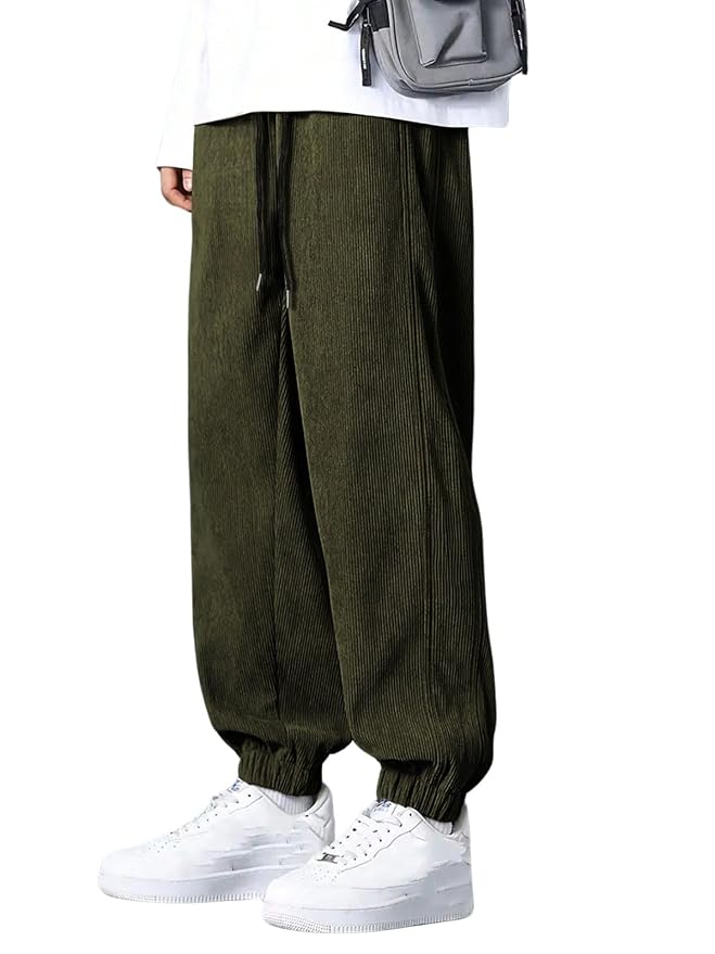 GRECIILOOKS Men's Cotton Cargo Track Pants – Loose Fit Joggers for Men | Korean Style Travel & Lounge Wear with Pockets (Available in Plus Size)