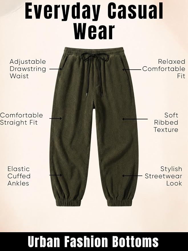GRECIILOOKS Men's Cotton Cargo Track Pants – Loose Fit Joggers for Men | Korean Style Travel & Lounge Wear with Pockets (Available in Plus Size)